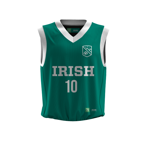 Jersey Basquet Cuello V Infantil - Verde